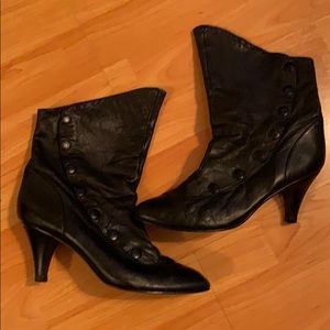 Vintage snap button ankle booties